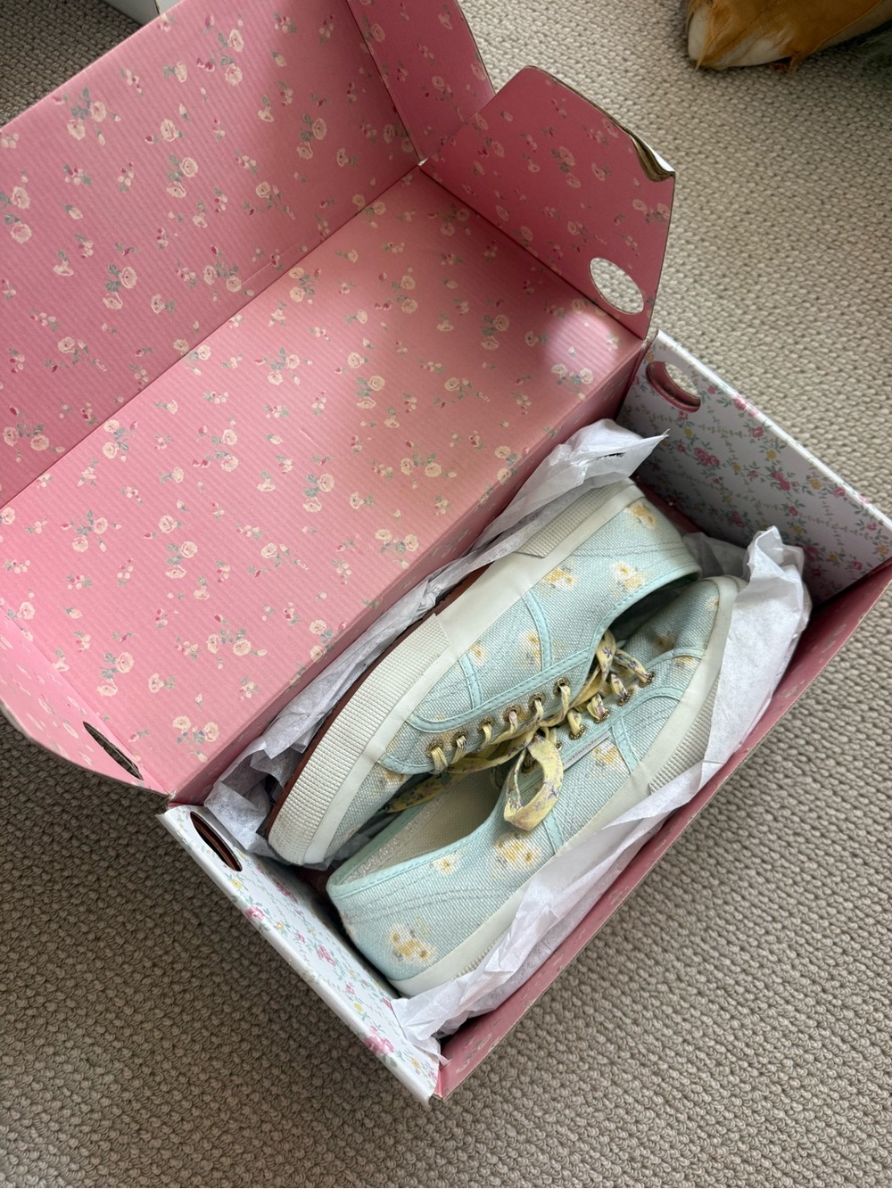 Loveshackfancy x Superga Floral Sneakers in Blue Bird